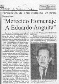 "Merecido homenaje a Eduardo Anguita"  [artículo].