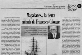 Magallanes -- la tierra amada de Francisco Coloane  [artículo].