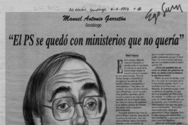 "El PS se quedó con ministerios que no quería"  [artículo] Rafael Gumucio.
