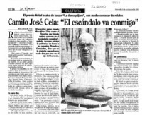 Camilo José Cela, "El escándalo va conmigo"  [artículo] Rosa Mora.