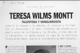 Teresa Wilms Montt  [artículo] Paula Avilés.