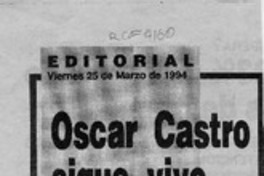 Oscar Castro sigue vivo en Rancagua  [artículo] Héctor González V.