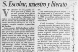 S. Escobar, maestro y literato  [artículo] A. Simpson T.