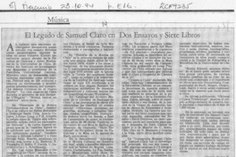 El legado de Samuel Claro en dos ensayos y siete libros  [artículo] Cristián Bustos M.