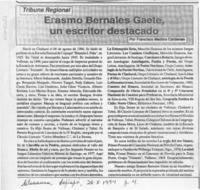 Erasmo Bernales Gaete, un escritor destacado  [artículo] Francisco Medina Cárdenas.