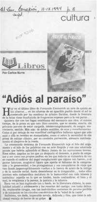 "Adiós al paraíso"  [artículo] Carlos Iturra.