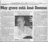 Muy grave está José Donoso  [artículo].
