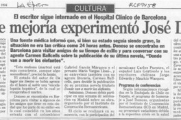 Notable mejoría experimentó José Donoso.  [artículo].