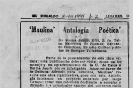 "Maulina" antología poética  [artículo] Edilberto Domarchi.
