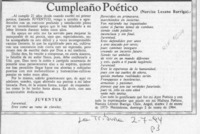 Cumpleaño poético  [artículo] Narcisa Lezano Barriga.
