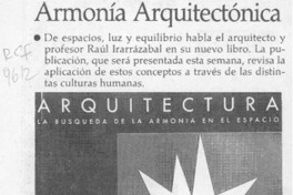 Armonía arquitectónica  [artículo].