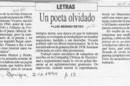 Un poeta olvidado  [artículo] Luis Merino reyes.
