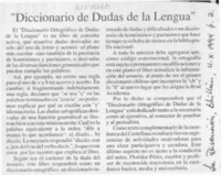 "Diccionario de dudas de la lengua"  [artículo].