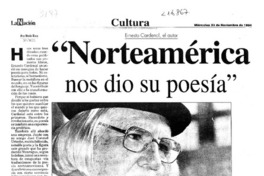 "Norteamérica nos dio su poesía"  [artículo] Ana María Risco.