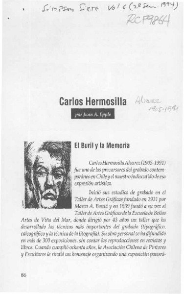 Carlos Hermosilla  [artículo] Juan A. Epple.