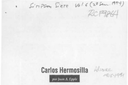 Carlos Hermosilla  [artículo] Juan A. Epple.