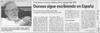 Donoso sigue escribiendo en España  [artículo] Cecilia Valenzuela L.