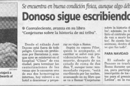 Donoso sigue escribiendo en España  [artículo] Cecilia Valenzuela L.