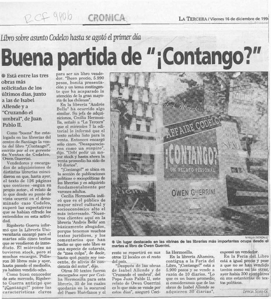 Buena partida de "Contango"?  [artículo] Leticia Soto G.