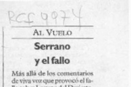 Serrano y el fallo  [artículo].