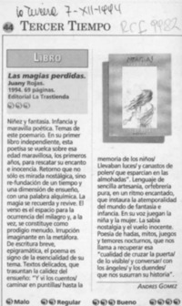 Las magias perdidas  [artículo] Andrés Gómez.