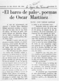 "El barco de palo", poemas de Oscar Martínez  [artículo] José Vargas Badilla.