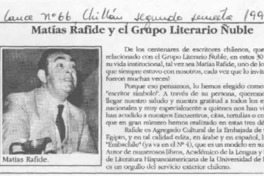 Matías Rafide y el Grupo Literario Ñuble  [artículo] C. R. I.