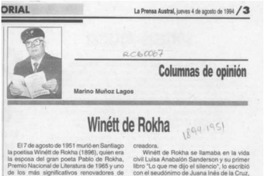 Winett de Rokha  [artículo] Marino Muñoz Lagos.