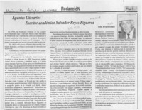 Escritor académico Salvador Reyes Figueroa  [artículo] Oriel Alvarez Gómez.