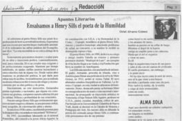 Ensalsamos a Henry Sills el poeta de la humildad  [artículo] Oriel Alvarez Gómez.