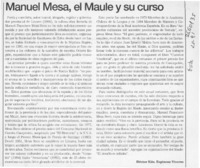 Manuel Mesa, el Maule y su curso  [artículo] Héctor Edo. Espinoza Viveros.