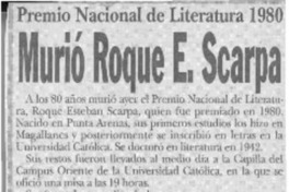 Murió Roque E. Scarpa  [artículo].
