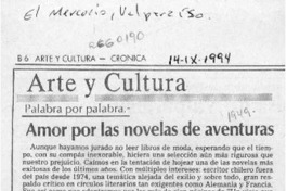 Amor por las novelas de aventuras  [artículo] Marcelo Novoa.