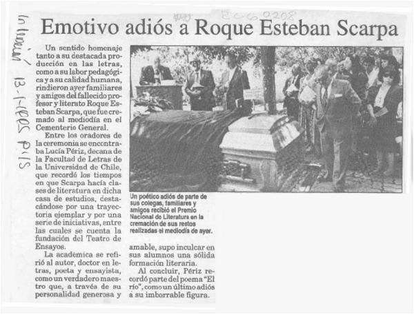 Emotivo adiós a Roque Esteban Scarpa  [artículo].