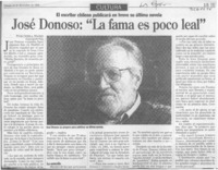José Donoso, "La fama es poco leal"  [artículo] Pedro Sorela.
