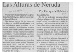 Las alturas de Neruda  [artículo] Enrique Villablanca.