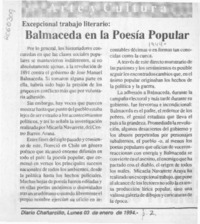 Balmaceda en la poesía popular  [artículo].