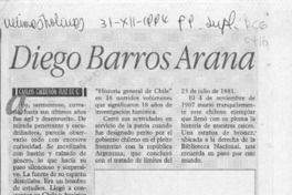 Diego Barros Arana  [artículo] Carlos Calderón Ruiz de G.