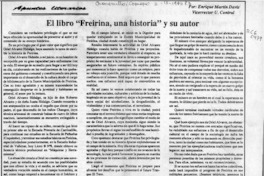 El libro "Freirina, una historia" y su autor  [artículo] Enrique Martín Davis.