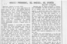 Mario Ferrero, el amigo, el poeta  [artículo] Jenaro Gajardo Vera.