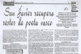 San Javier recupera restos de poeta vasco