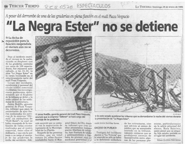 "La negra Ester" no se detiene  [artículo] María Eugenia Maturana.