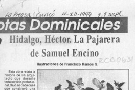 Hidalgo, Héctor, "La pajarera de Samuel Encino"  [artículo].