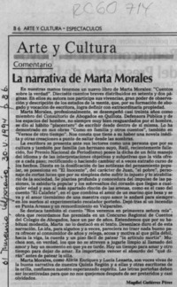 La narrativa de Marta Morales  [artículo] Magdiel Gutérrez Pérez.