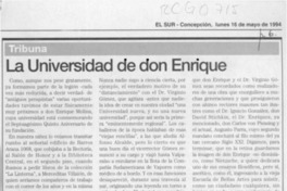 La Universidad de don Enrique  [artículo] Sergio Ramón Fuentealba.