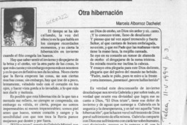 Otra hibernación  [artículo] Marcela Albornoz Dachelet.