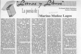 La poesía de Marino Muñoz Lagos  [artículo] Ronnie Muñoz Martineaux.