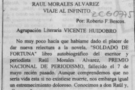 Raúl Morales Alvarez viaje infinito  [artículo] Roberto F. Bescos.