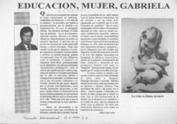 Educación, mujer, Gabriela  [artículo] Miguel Angel Godoy.