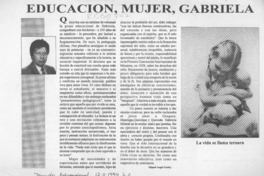 Educación, mujer, Gabriela  [artículo] Miguel Angel Godoy.